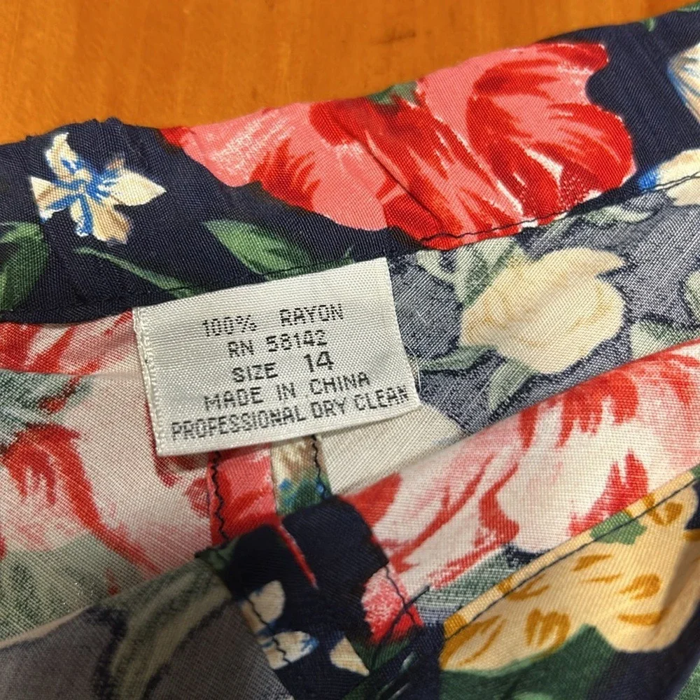 Maggy London Cottagecore 90s Floral 2 Piece Set Top and Skirt Rayon Gypsy Grunge